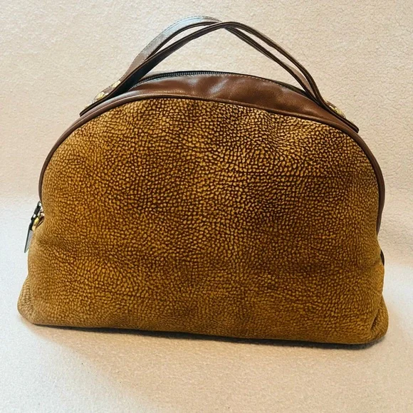 Borbonese Redwall Quail Suede Large Handbag - Picture 5 of 12